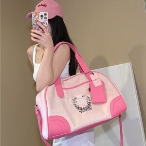 Juicy Couture Pink and White Travel Bag